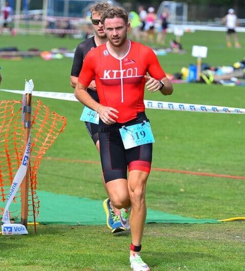 Running during a triathlon race