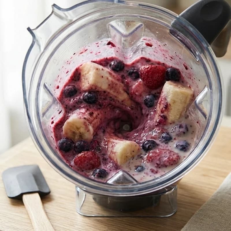 Step 2: Blend on high until smooth and thick, scraping down the side