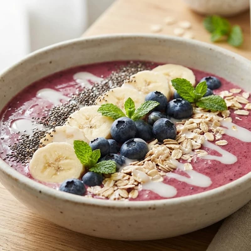 Berry Banana Smoothie Bowl - A vibrant and refreshing smoothie bowl packed with antioxidants from blueberries
