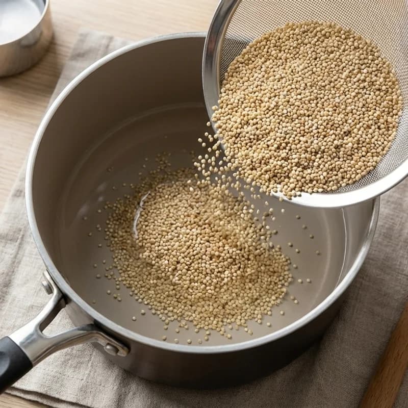 Step 1: Rinse quinoa and cook according to package directions (usual