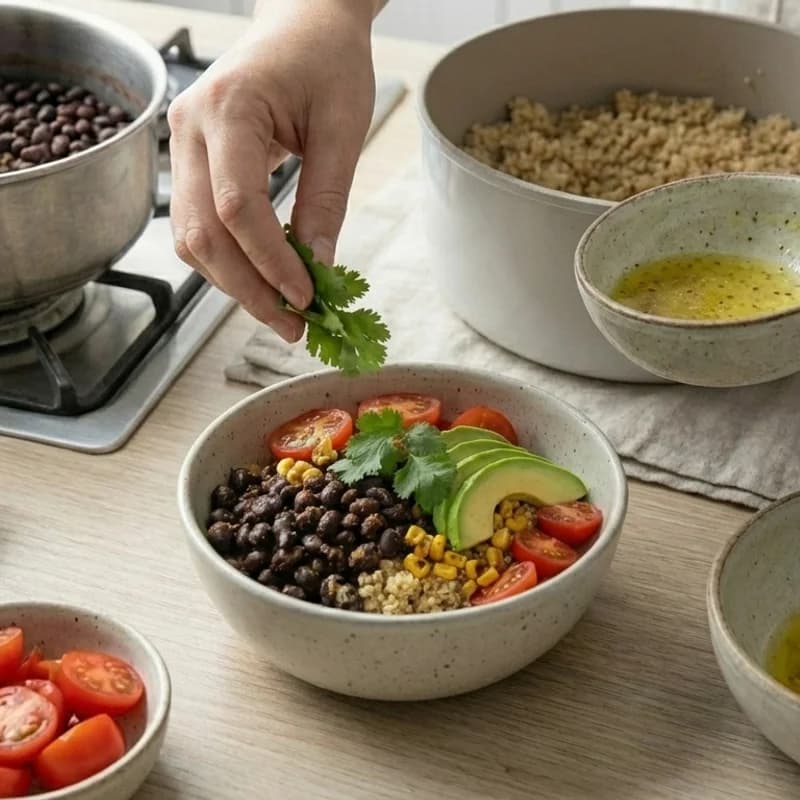 Step 6: Drizzle with lime dressing and garnish with fresh cilantro. 