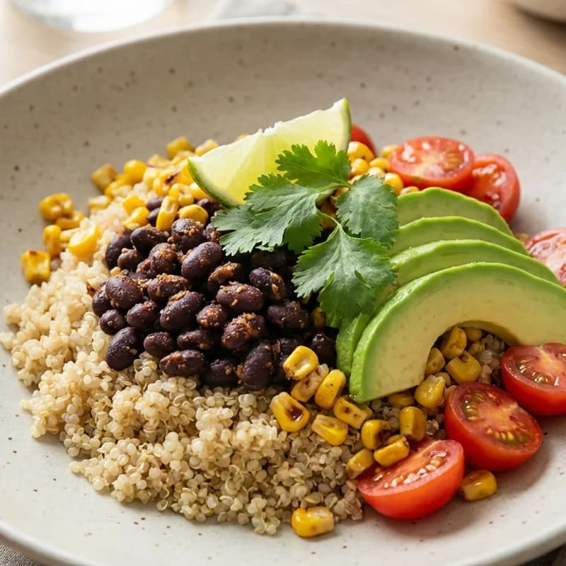 Black Bean & Quinoa Bowl - A colorful and nutritious Buddha bowl featuring protein-rich black beans and qui