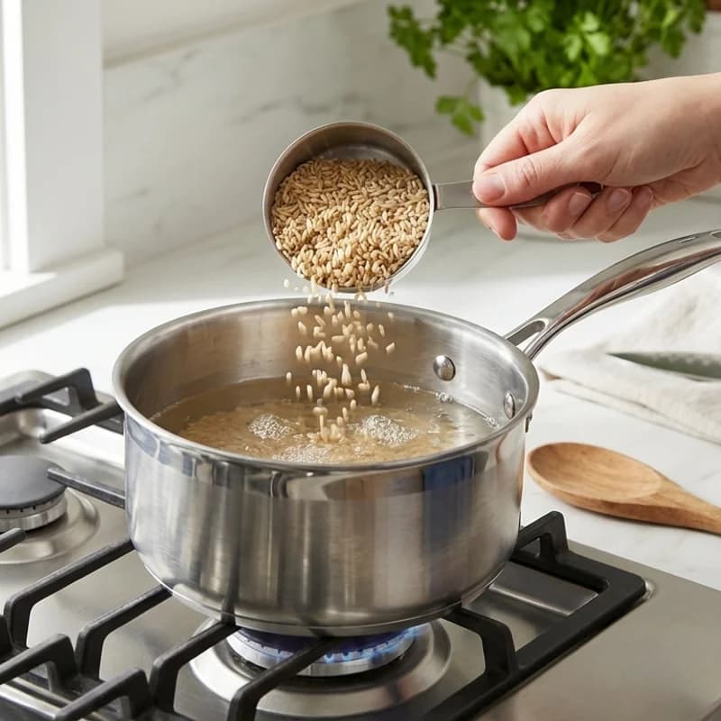 Step 1: Cook brown rice according to package directions (usually 25-