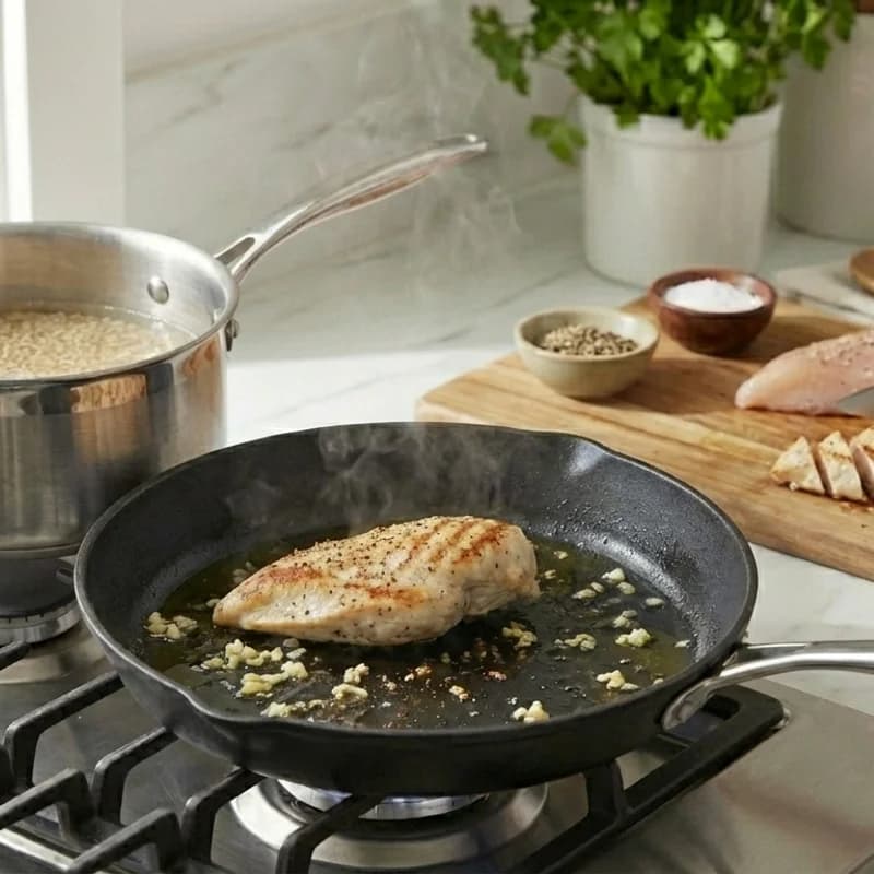 Step 4: Let chicken rest for 5 minutes, then slice into strips.