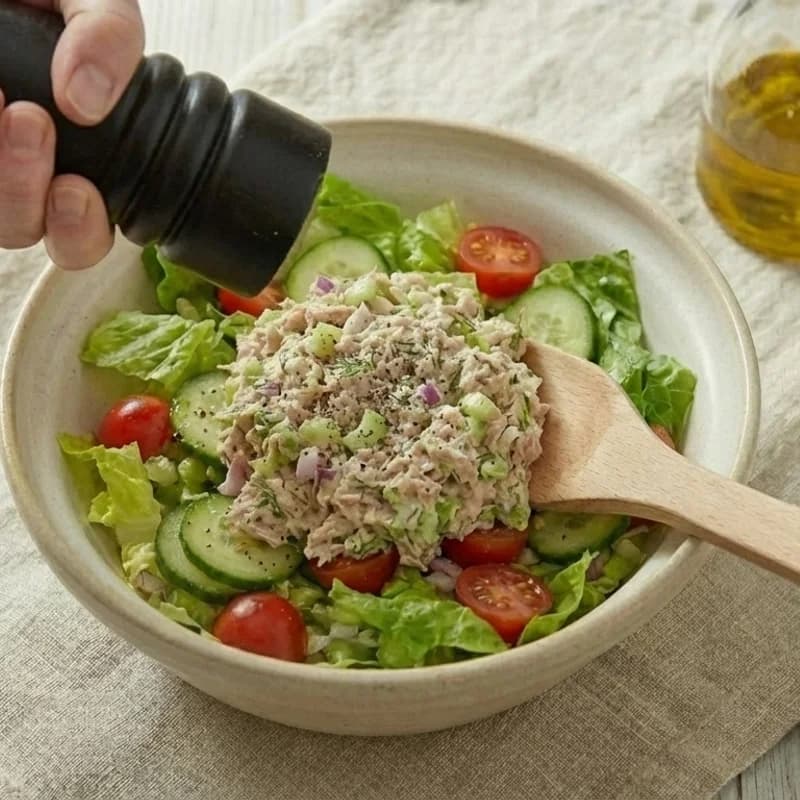 Step 7: Season with black pepper and serve immediately.