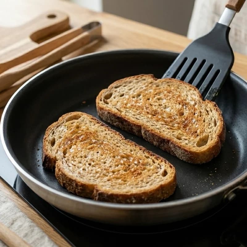 Step 1: Toast the whole wheat bread until golden and crispy.