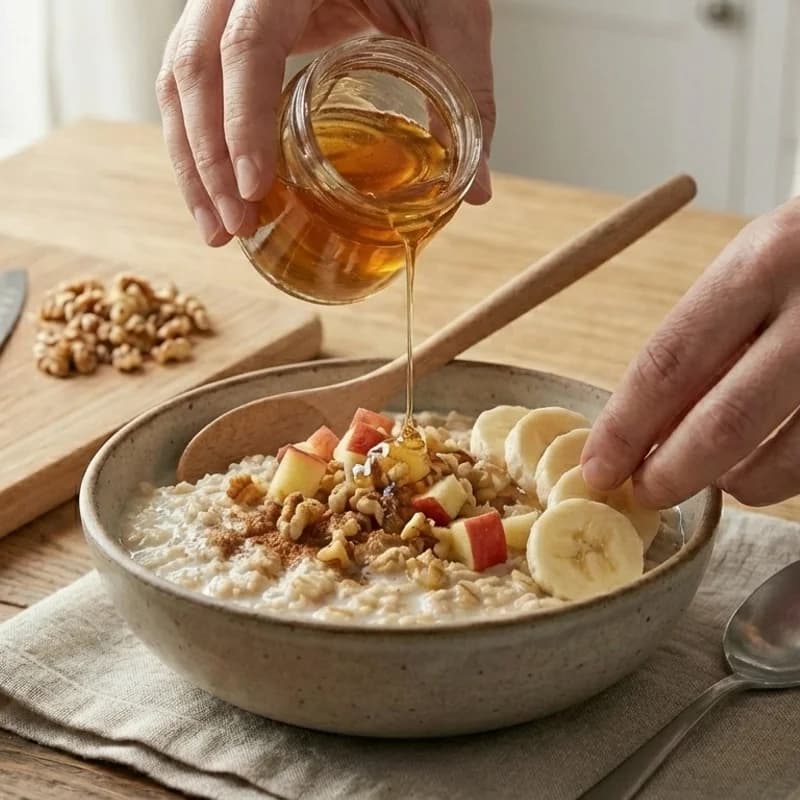 Step 5: Drizzle with honey and add sliced banana if desired. Serve w