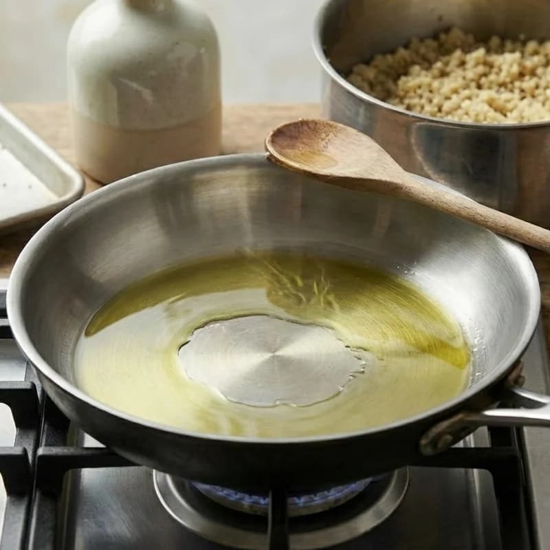 Step 4: Heat olive oil in an oven-safe skillet over medium-high heat