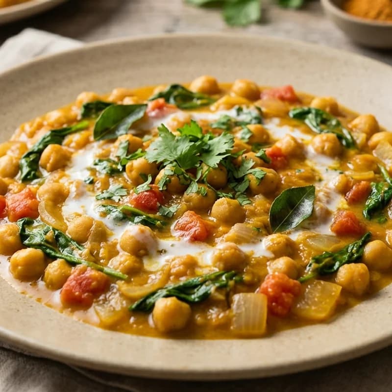 Vegetable Chickpea Curry - A creamy and aromatic curry featuring protein-rich chickpeas simmered in coconut