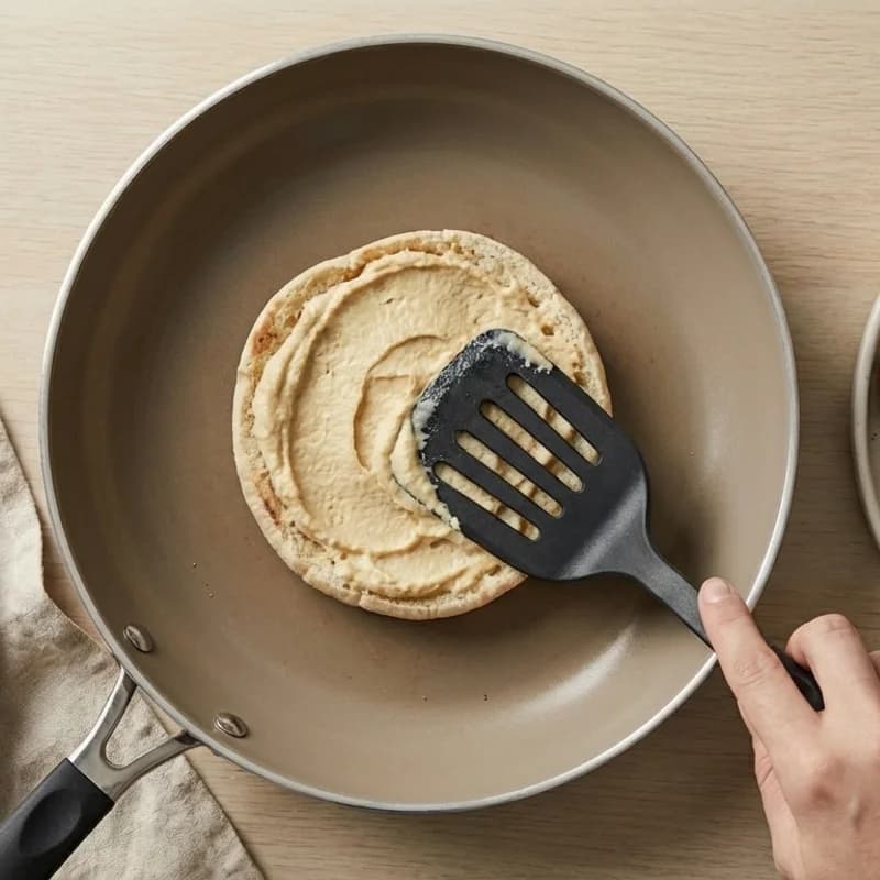 Step 2: Spread hummus generously inside the pita pocket.