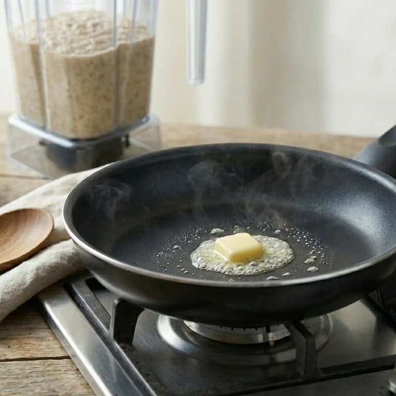 Step 4: Melt a small amount of butter in the pan.