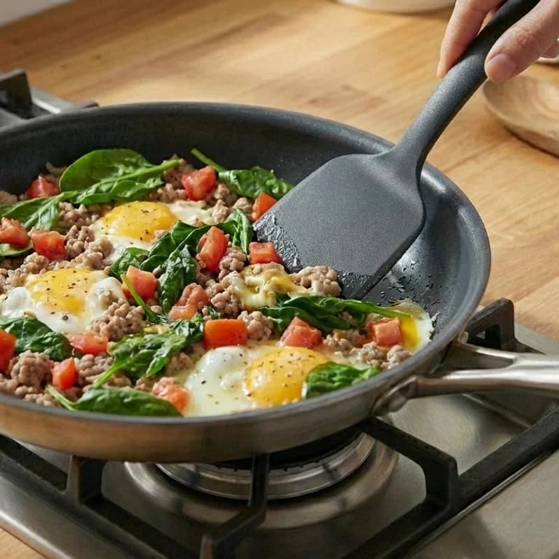 Step 4: Add spinach and diced tomatoes, stir everything together unt