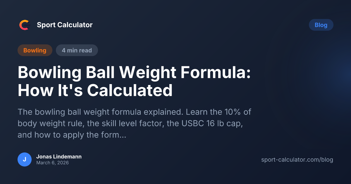 Bowling Ball Weight Formula: How It's Calculated