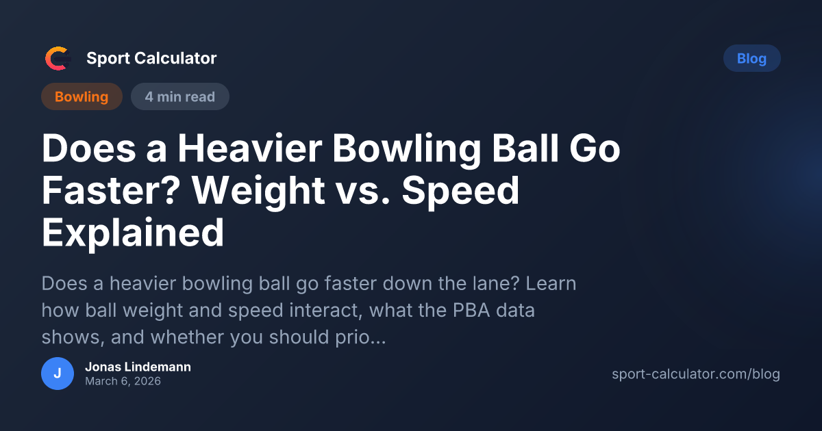 Does a Heavier Bowling Ball Go Faster? Weight vs. Speed Explained