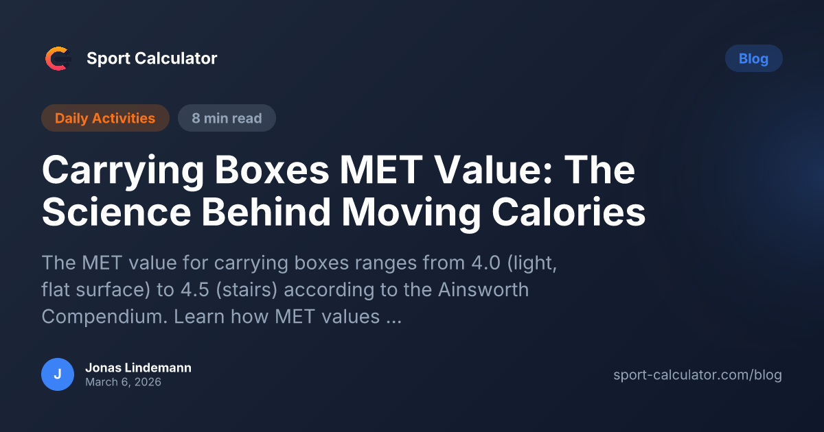 Carrying Boxes MET Value: The Science Behind Moving Calories