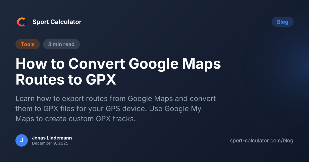 How to Convert Google Maps Routes to GPX