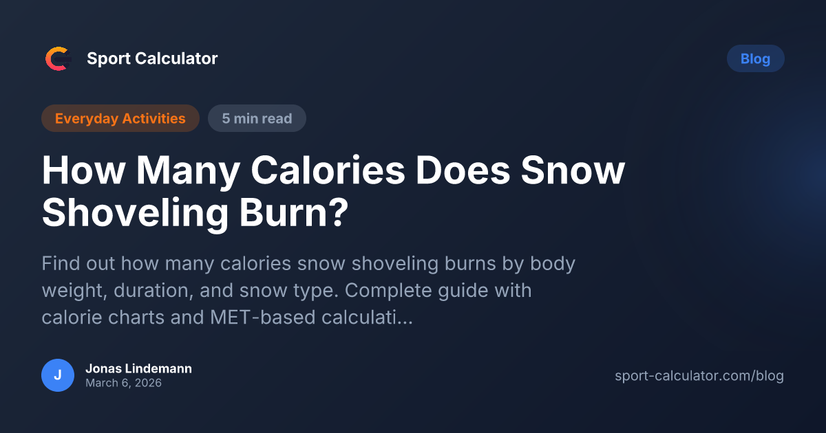 How Many Calories Does Snow Shoveling Burn?