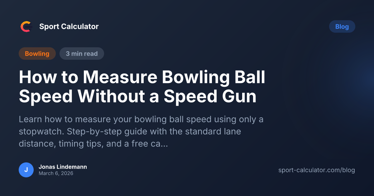 How to Measure Bowling Ball Speed Without a Speed Gun