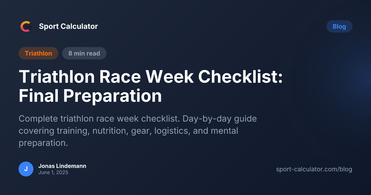 Triathlon Race Week Checklist: Final Preparation