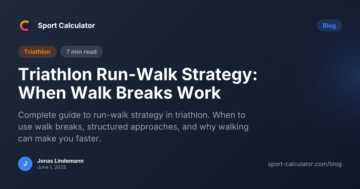 Triathlon Run-Walk Strategy: When Walk Breaks Work