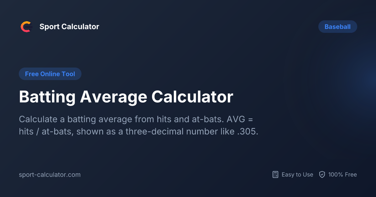 Batting Average Calculator | Free & Easy to Use