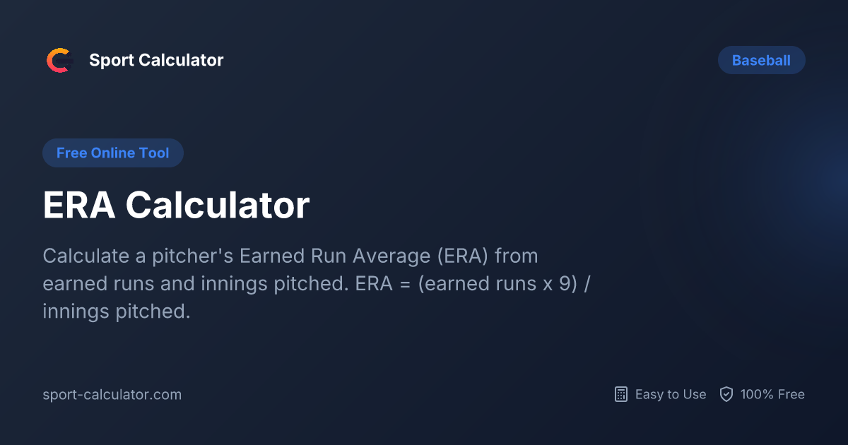 ERA Calculator | Free & Easy to Use