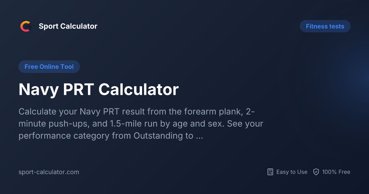 Navy PRT Calculator | Free & Easy to Use