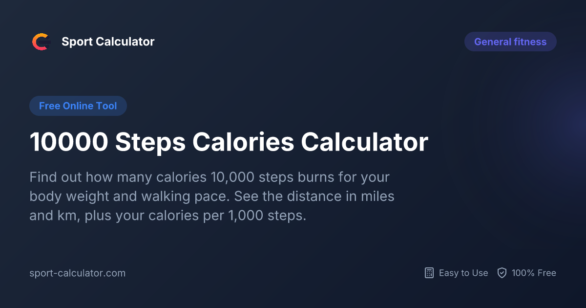 10000 Steps Calories Calculator | Free &amp; Easy to Use