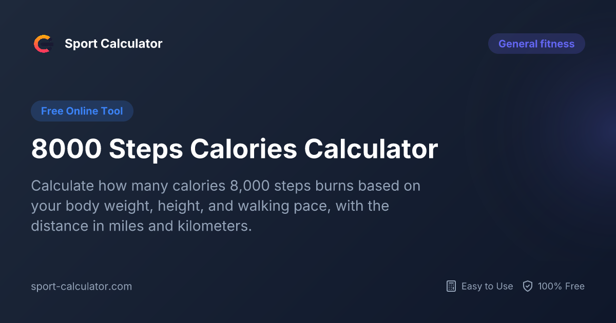 8000 Steps Calories Calculator | Free & Easy to Use