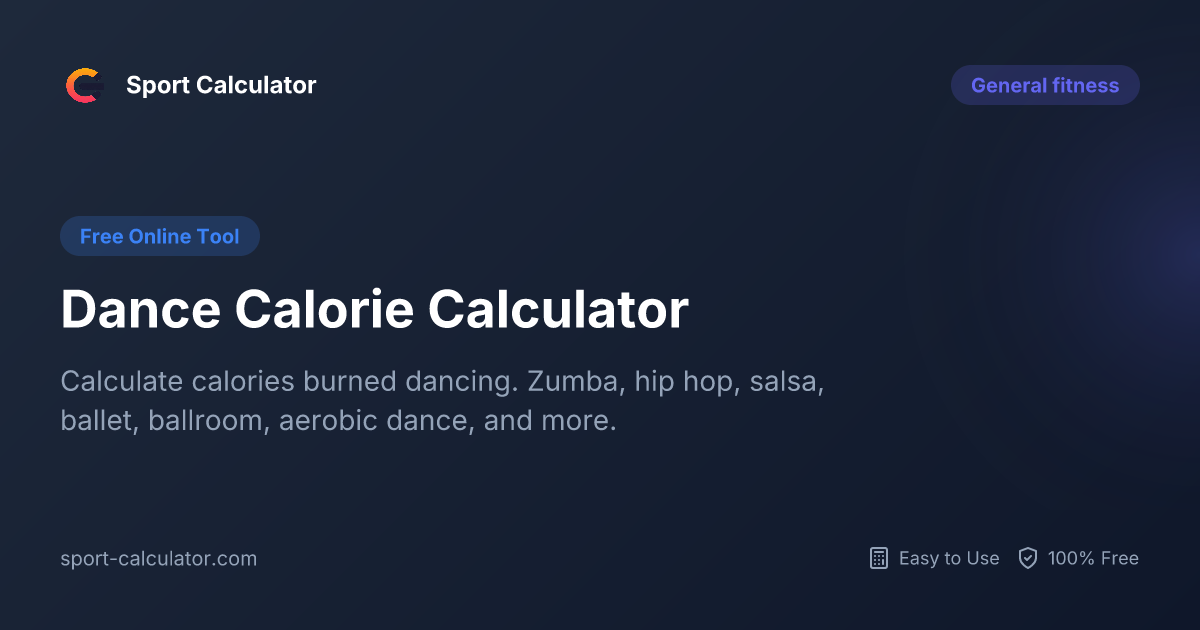 Dance Calorie Calculator | Free & Easy to Use