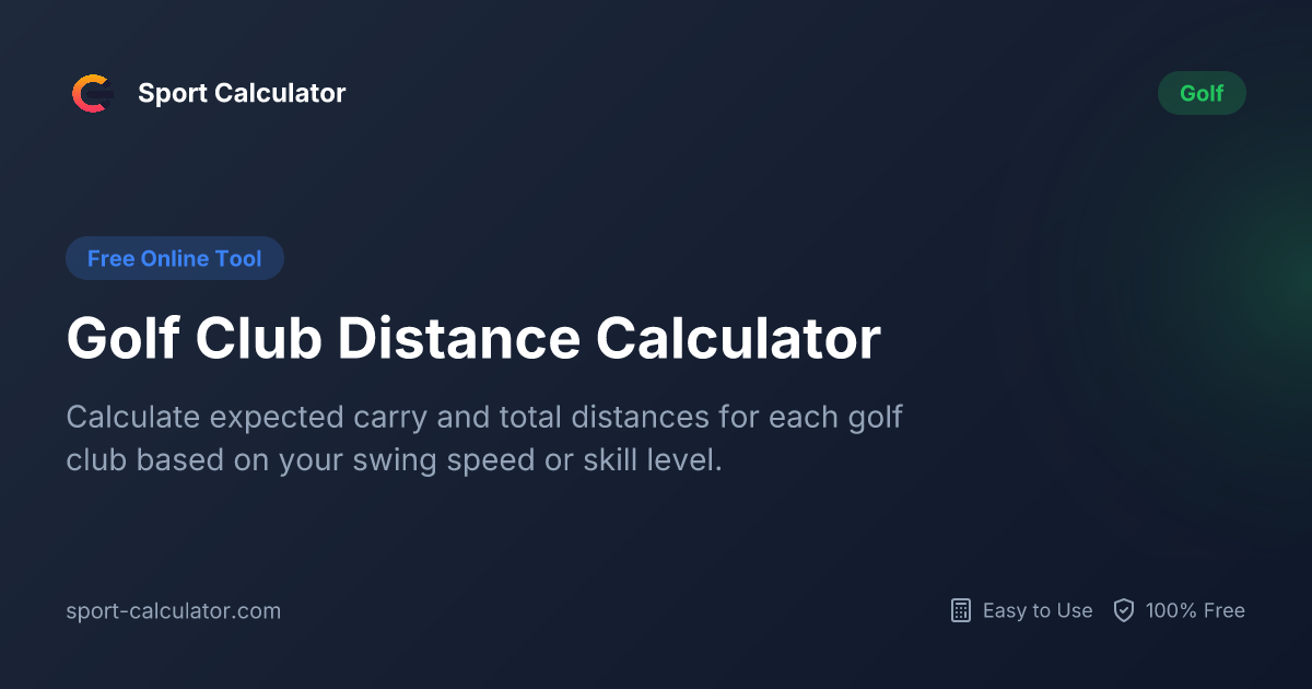Golf Club Distance Calculator | Free & Easy to Use