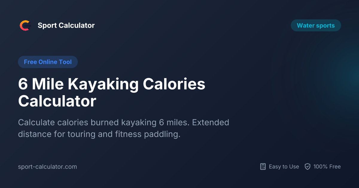 6 Mile Kayaking Calories Calculator | Free & Easy to Use