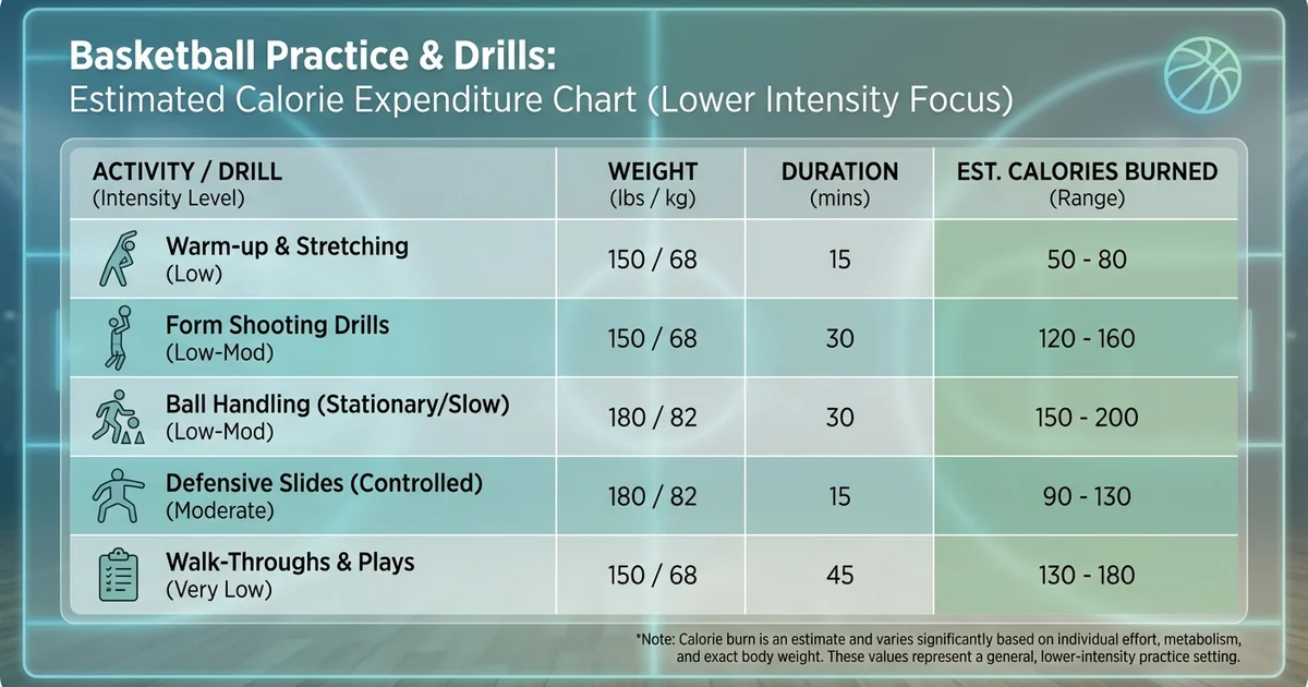 Basketball Practice Calorie Chart