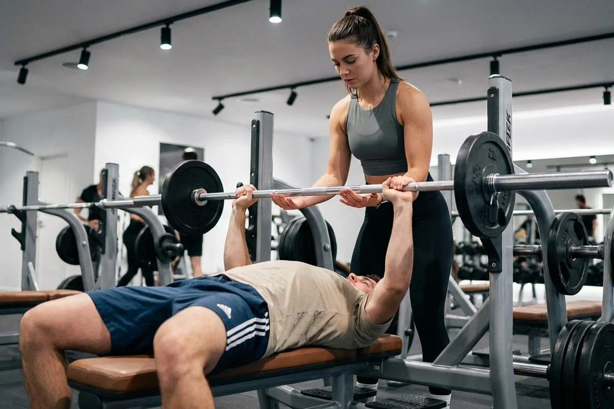 Bench Press Spotter Position