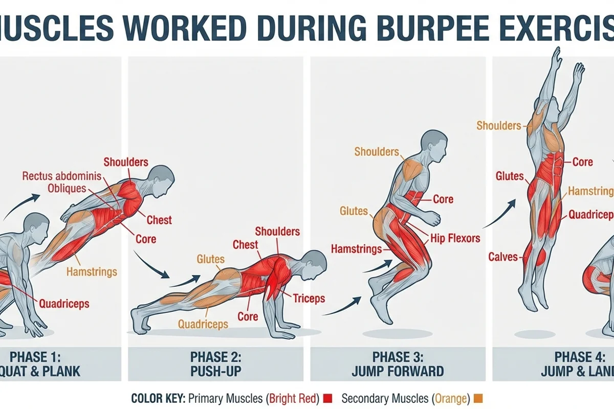 Burpee Muscles Diagram