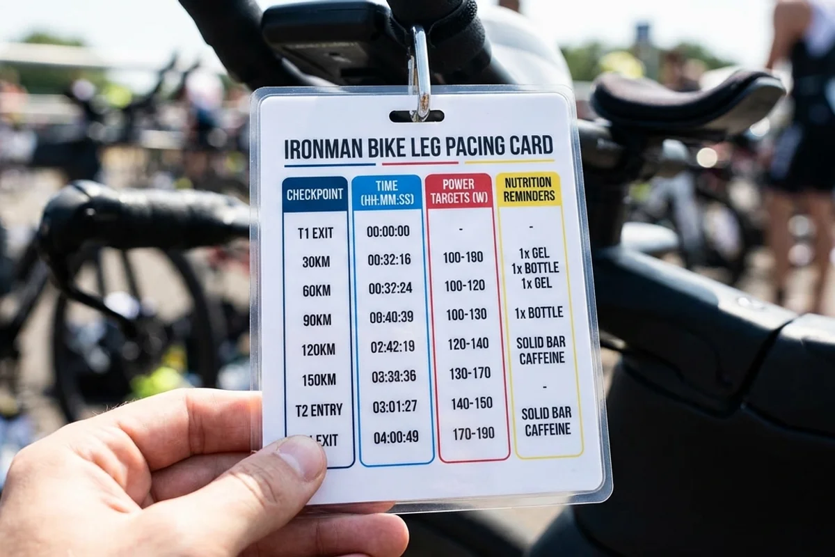 Ironman Race Day Pacing Card
