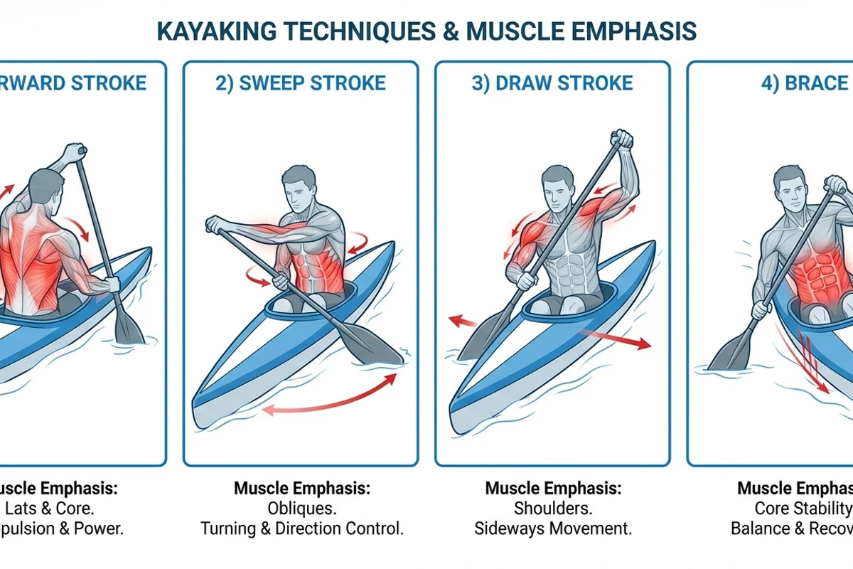 Kayaking Strokes and Muscles