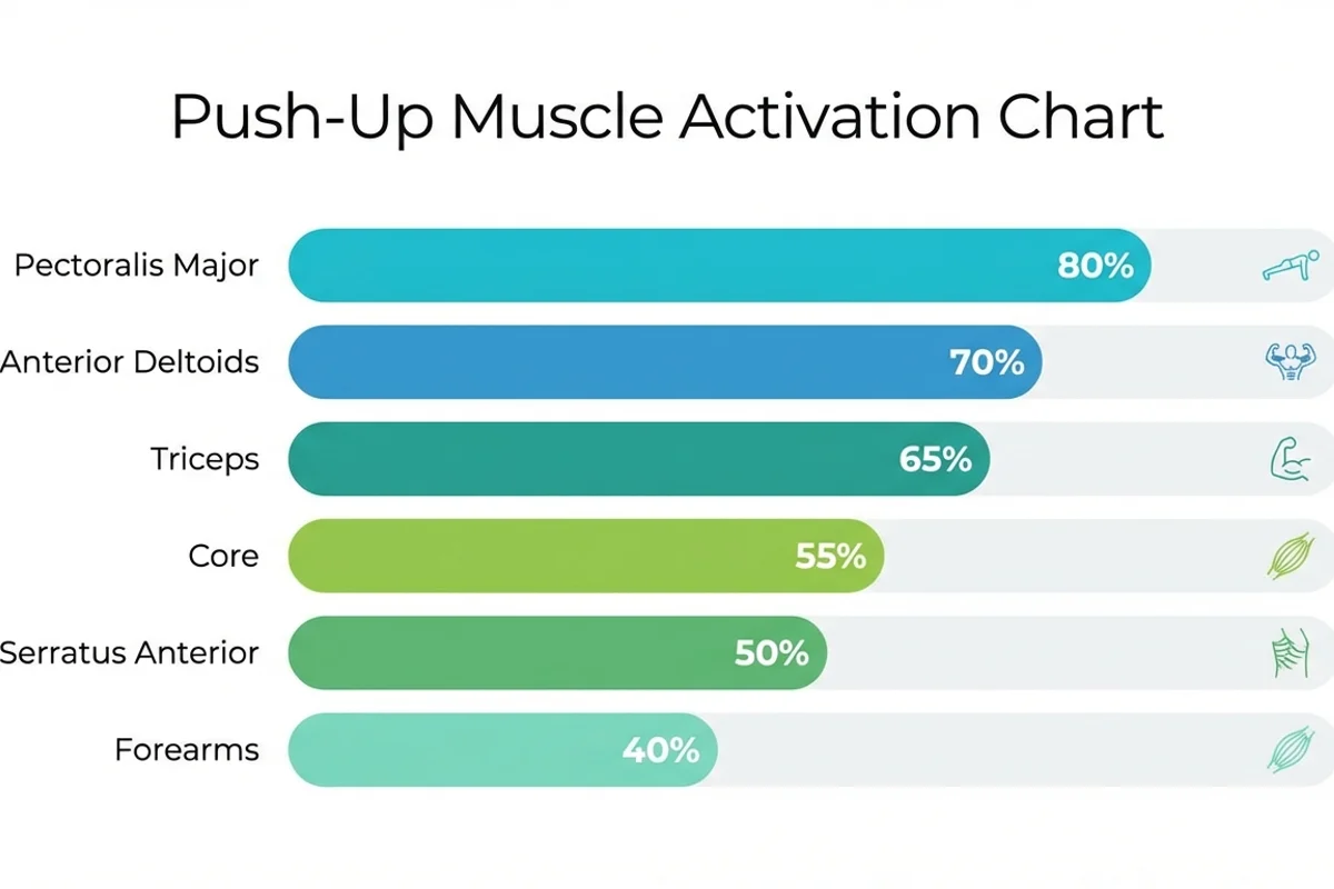 Push-Up Muscle Activation Chart