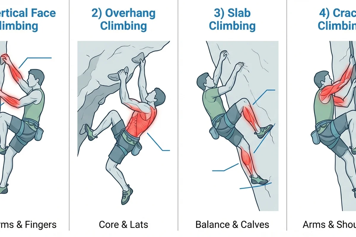 Rock Climbing Techniques and Muscles