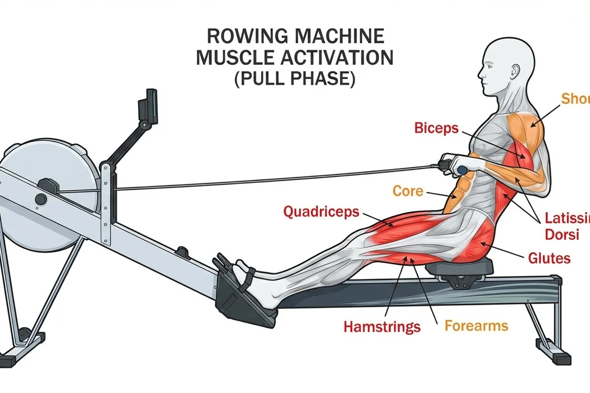 Rowing Machine Muscles Diagram