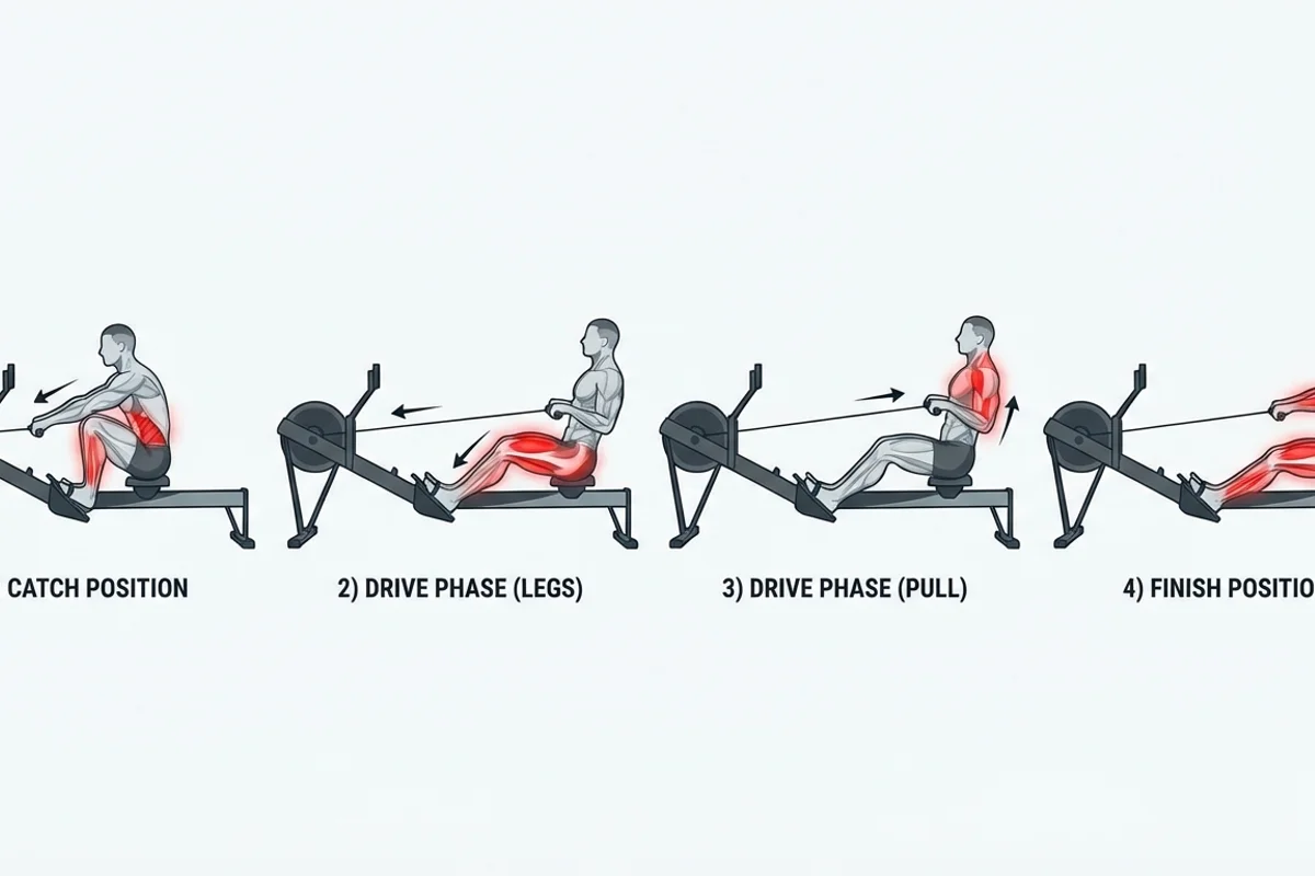 Rowing Machine Phases and Muscles