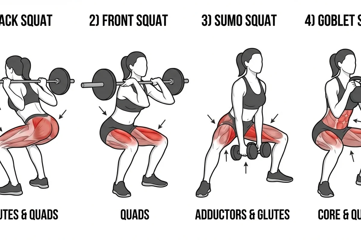 Squat Variations and Muscles